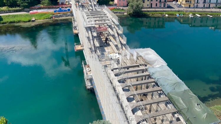 Ponte di Brivio, aggiornamento dal cantiere: “Lavori a ritmo serrato e senza interruzioni”
