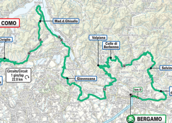 Giro di Lombardia 2026 nell’Isola Bergamasca: tutte le strade chiuse e gli orari di passaggio comune per comune